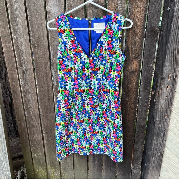 Kate Spade Mira in Full Bloom Silk Blend V-Neck Dress Sz 2 - Picture 9 of 14